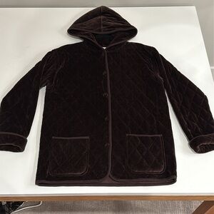 Excellent condition: Jones New York quilted fleece hooded jacket, size M